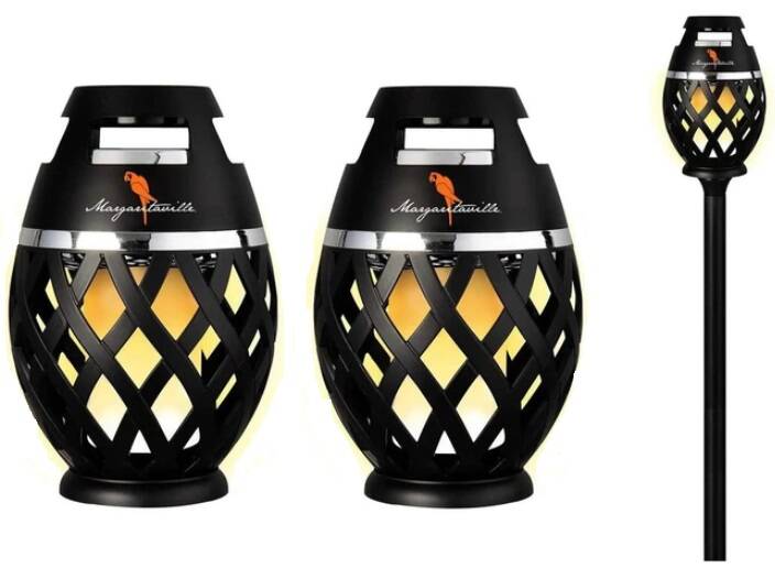 2-Pack Bluetooth Tiki-Torch Speakers w/ 3' Pole