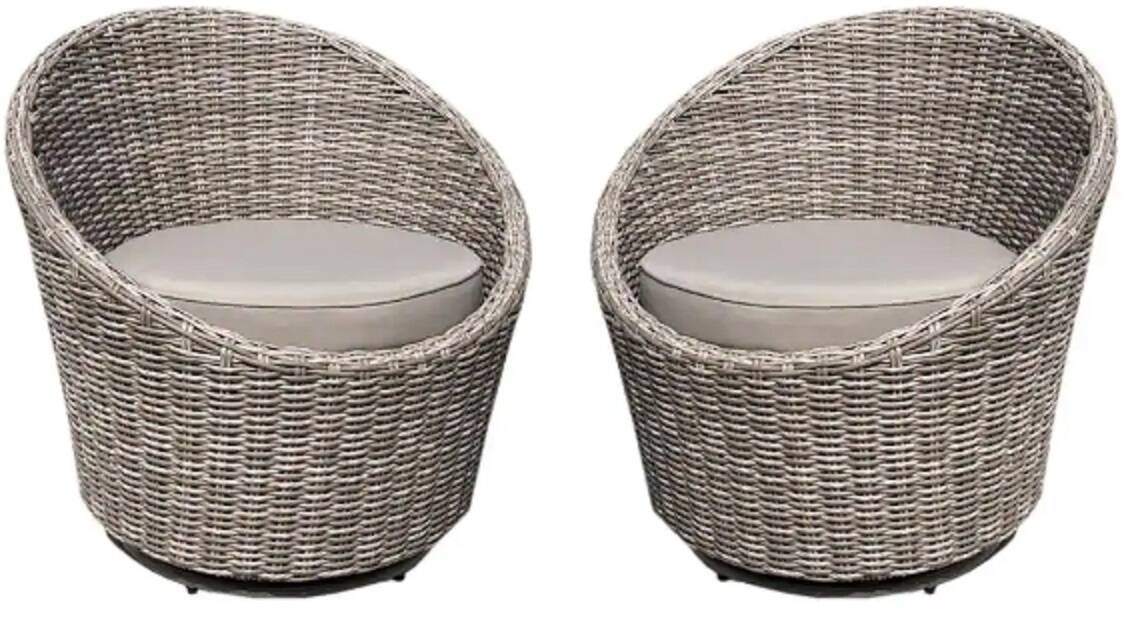 2-Pack Wicker Outdoor Lounge Chair