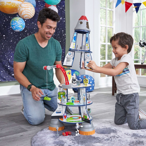 KidKraft Wood Rocket Ship Play Set w/ Moving Crane