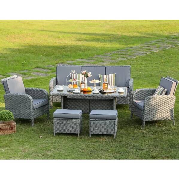 6-Piece Outdoor Wicker Dining Set