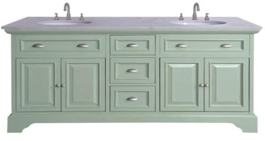 Marble Top Double Sink Bathroom Vanity