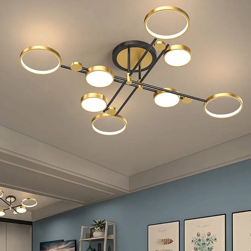 Semi Flush Mount LED Ring Light Fixture