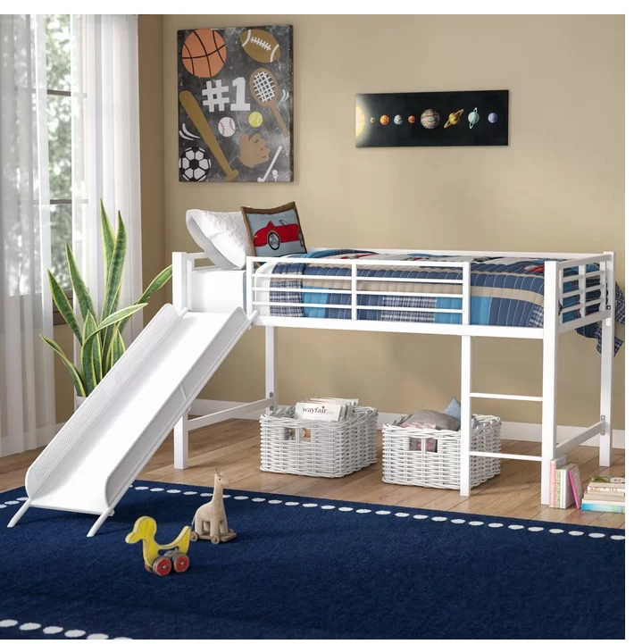 Steel Frame Kid's Twin Bed w/ Slide