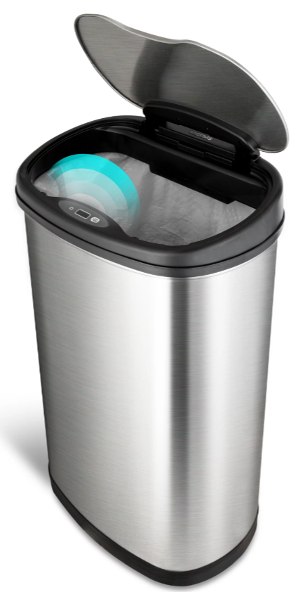 Motion Sensor 13-Gl Stainless Steel Trash Can