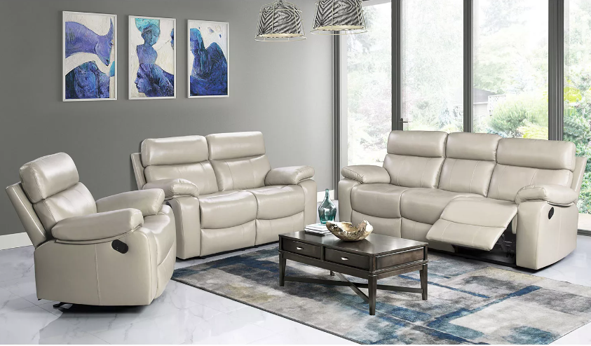 Abbyson Living Leather 3-Piece Reclining Set