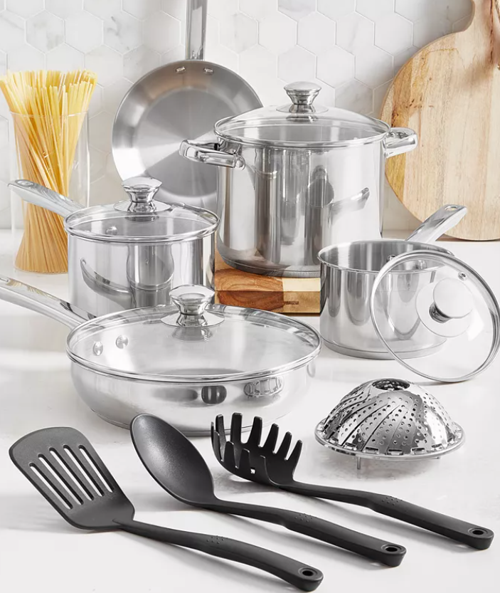 Tools of the Trade Stainless Steel 13-Piece Cookware Set