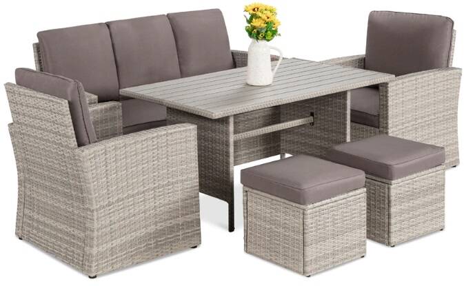 7-Seater Wicker Patio Conversation Set