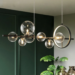 7- Glass Globe Shade Kitchen Island Light