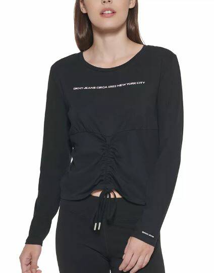 DKNY Women's Drawstring Logo Top