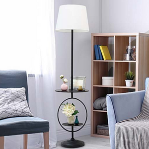 2-Shelf Side Table Floor Lamp