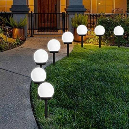 4-Pack Solar Globe Garden Stake Light