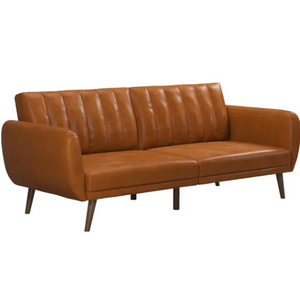 Faux Leather Sleeper Sofa