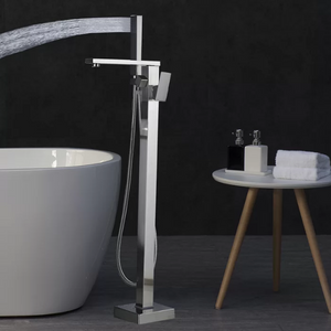 WoodBridge Single Handle Floor Mount Tub Filler