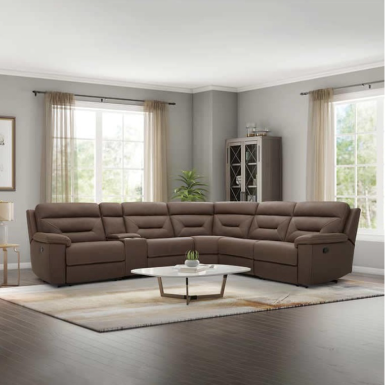 6 Piece Fabric Reclining Sectional