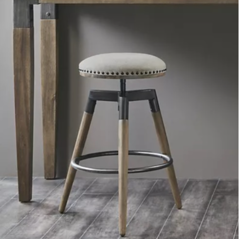 Nailhead Height Adjustable Stool