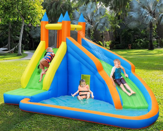 Inflatable 8' Bounce House w/ Waterslide