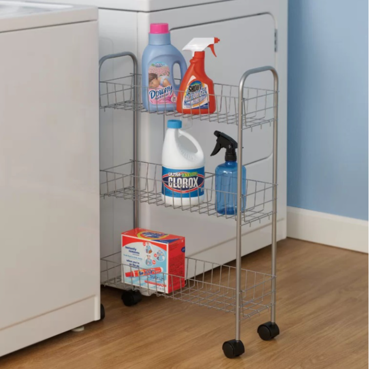 3-Shelf Metal Laundry Cart