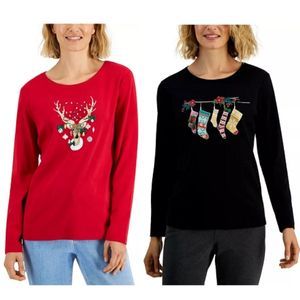 Karen Scott Women's Holiday  Tees