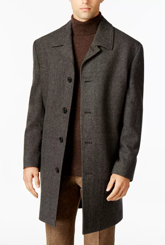 London Fog Men's Wool-Blend Overcoat