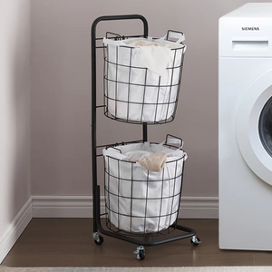 2-Tier Rolling Laundry Hamper