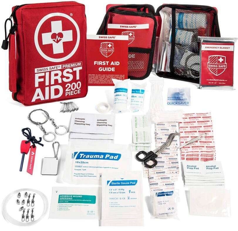 200-Piece Swiss Safe First Aid Kit