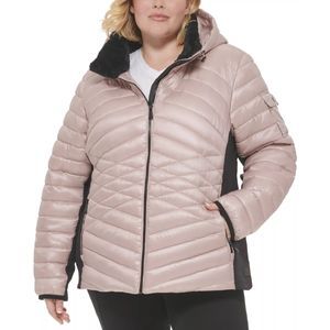 Calvin Klein Women’s Plus Size Hooded Quilted Coat