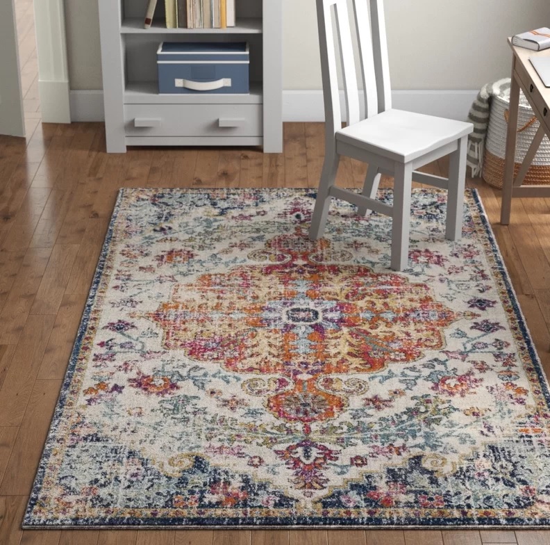 Hillsby Oriental Blue/Orange Area Rug