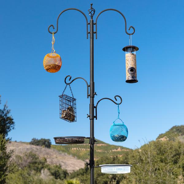 4-Hook Bird Feeding Station W/ 2 Bird Feeders