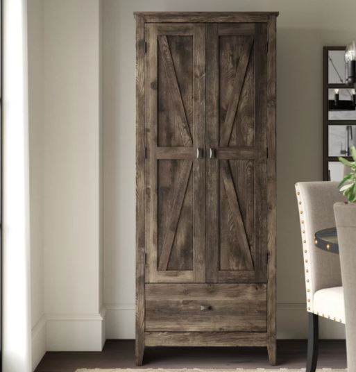 Rustic Farmhouse 4-Shelf Storage Cabinet