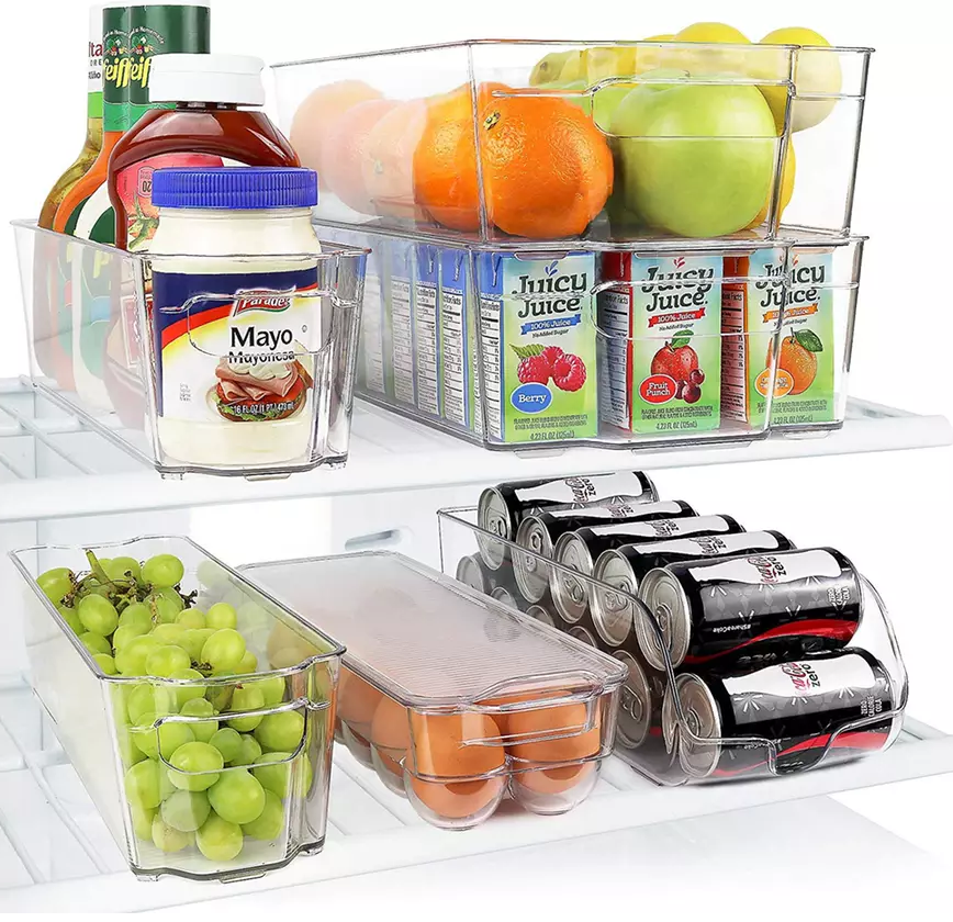 Set of 6 Fridge Stackable Organizer Bins