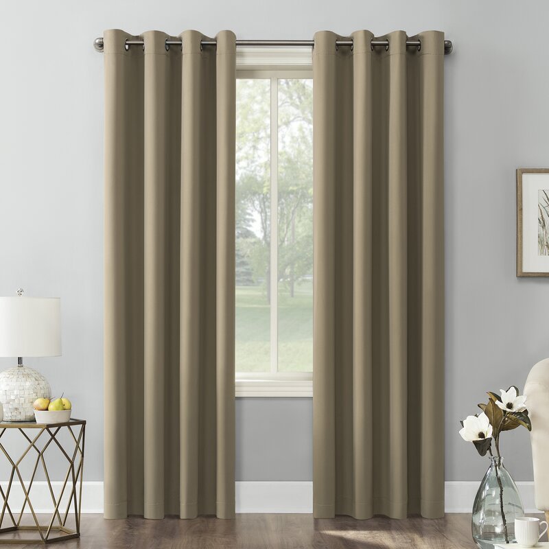 Solid Blackout Grommet Single Curtain Panel